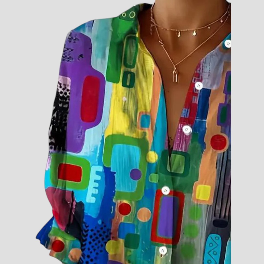 Edna | Elegant Geometric Blouse