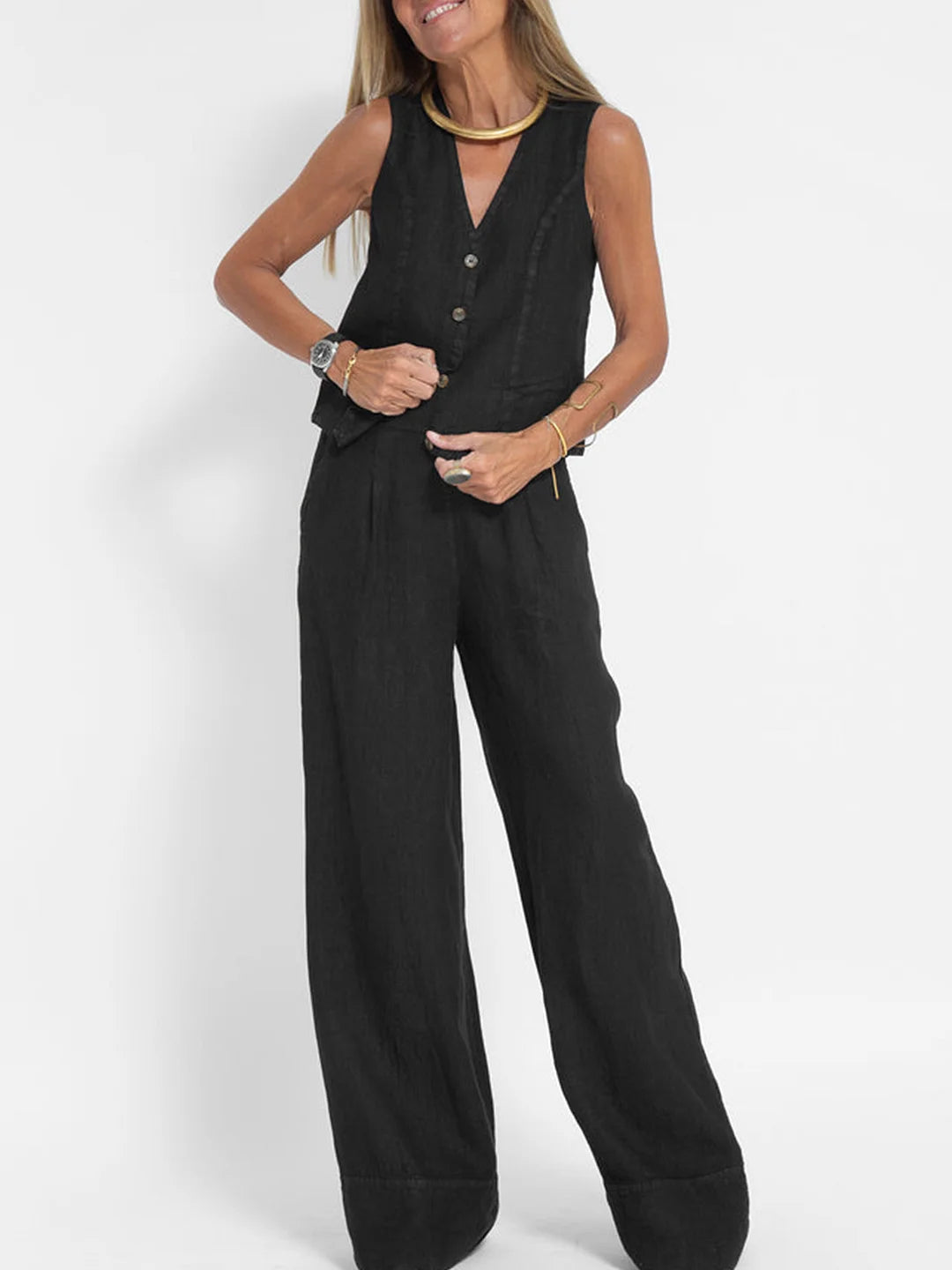 Aira | Chic Vest & Wide Pants
