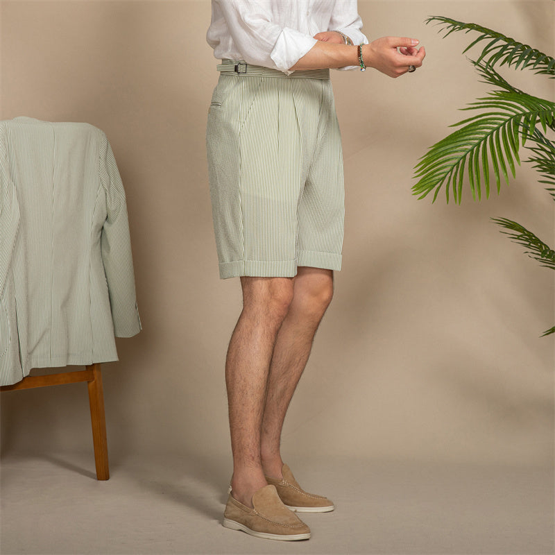 Cornelio | Striped Seersucker Shorts