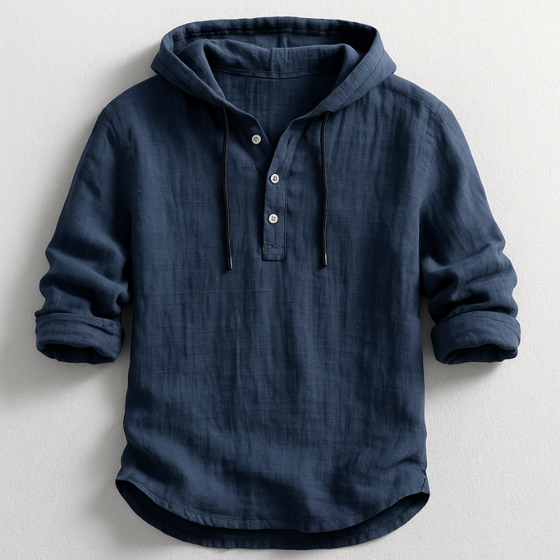 Louis | Linen Hooded Shirt