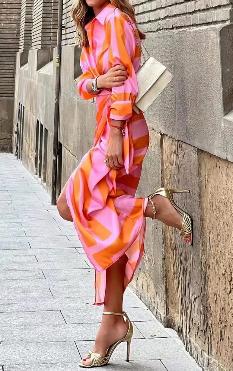 Noelia | Elegant Striped Dress