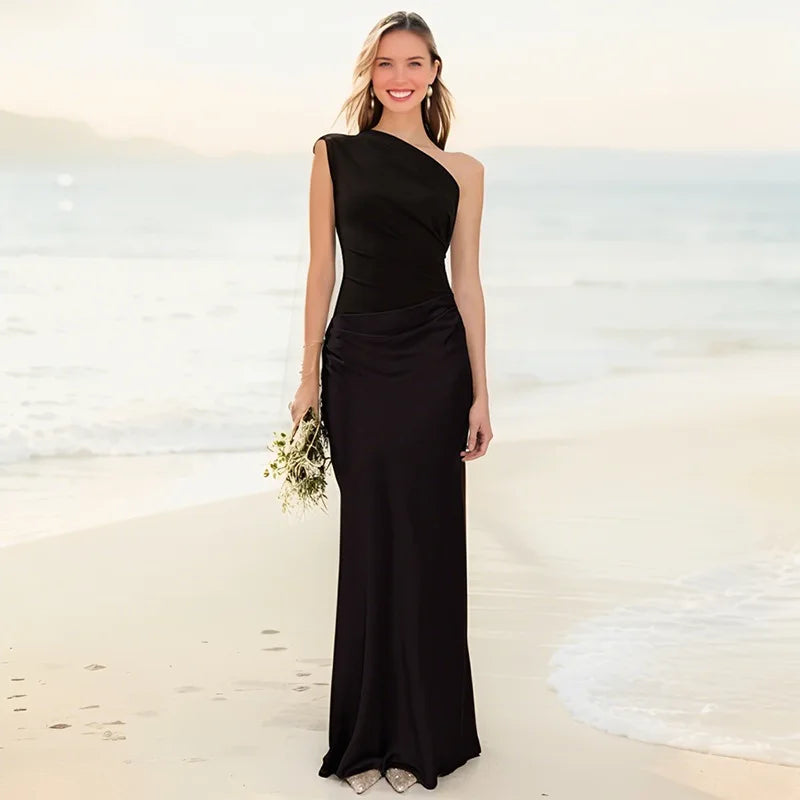 Amber | Satin One-Shoulder Dress