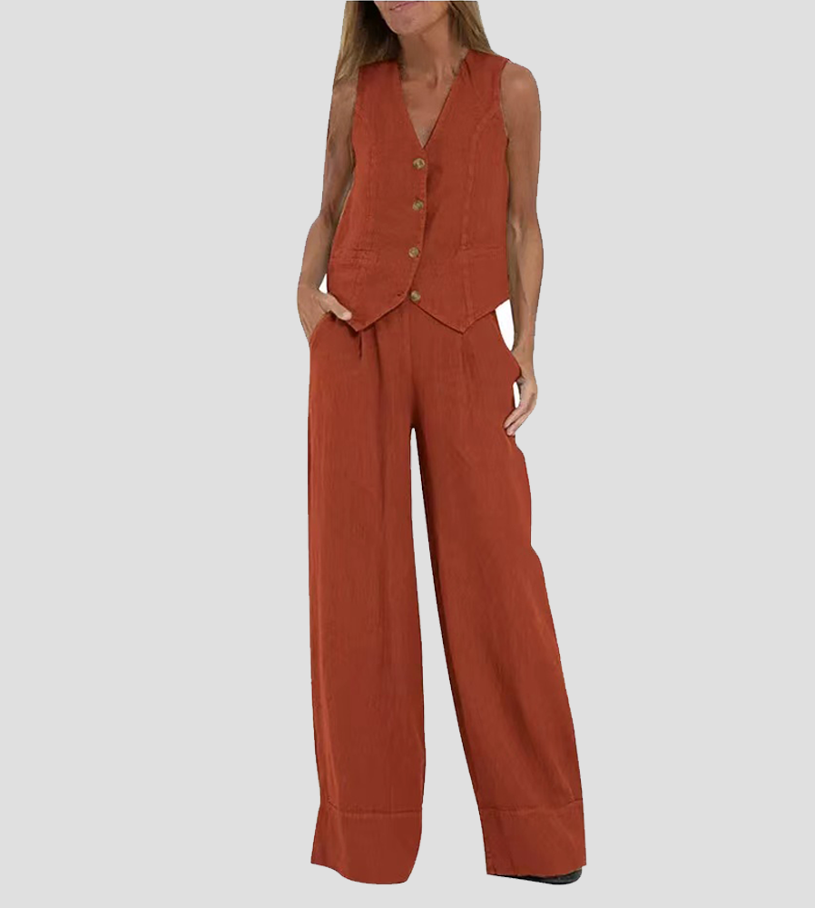 Aira | Chic Vest & Wide Pants