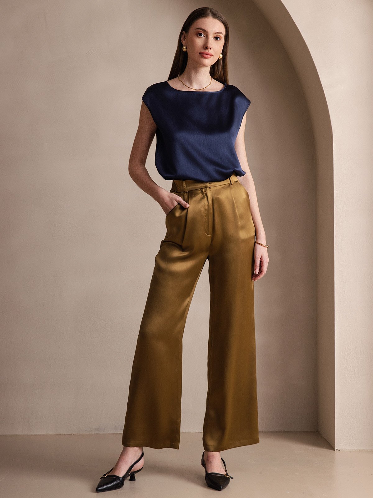 Sophia | Classic Silk Trousers