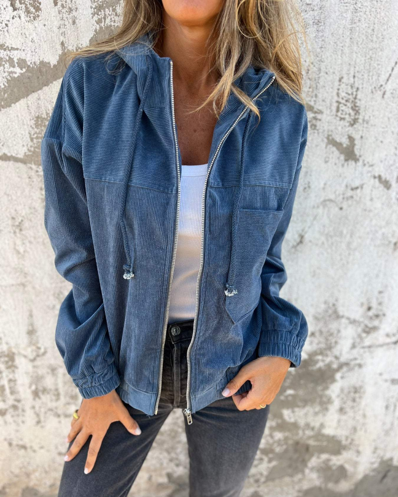 Ella | Velvet Hooded Jacket