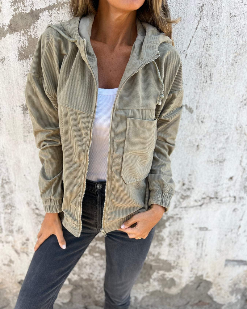 Ella | Velvet Hooded Jacket