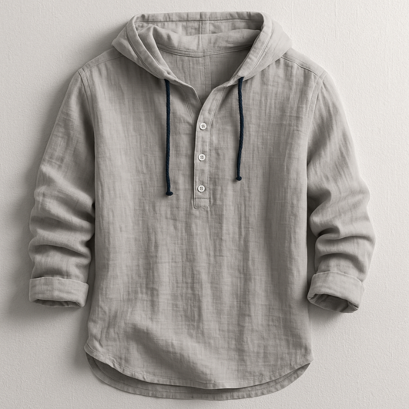 Louis | Linen Hooded Shirt