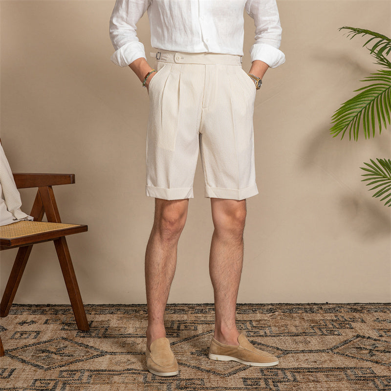 Cornelio | Striped Seersucker Shorts