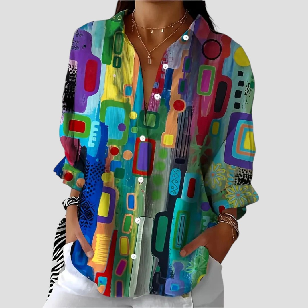 Edna | Elegant Geometric Blouse