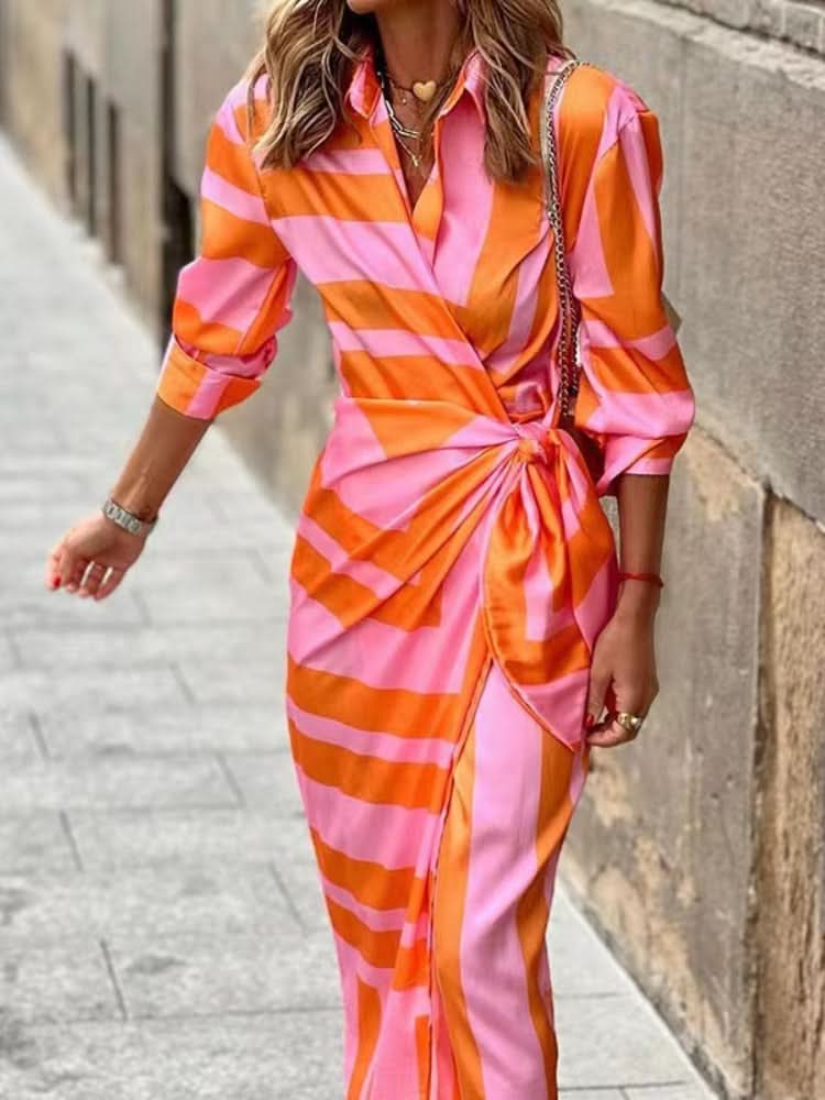 Noelia | Elegant Striped Dress