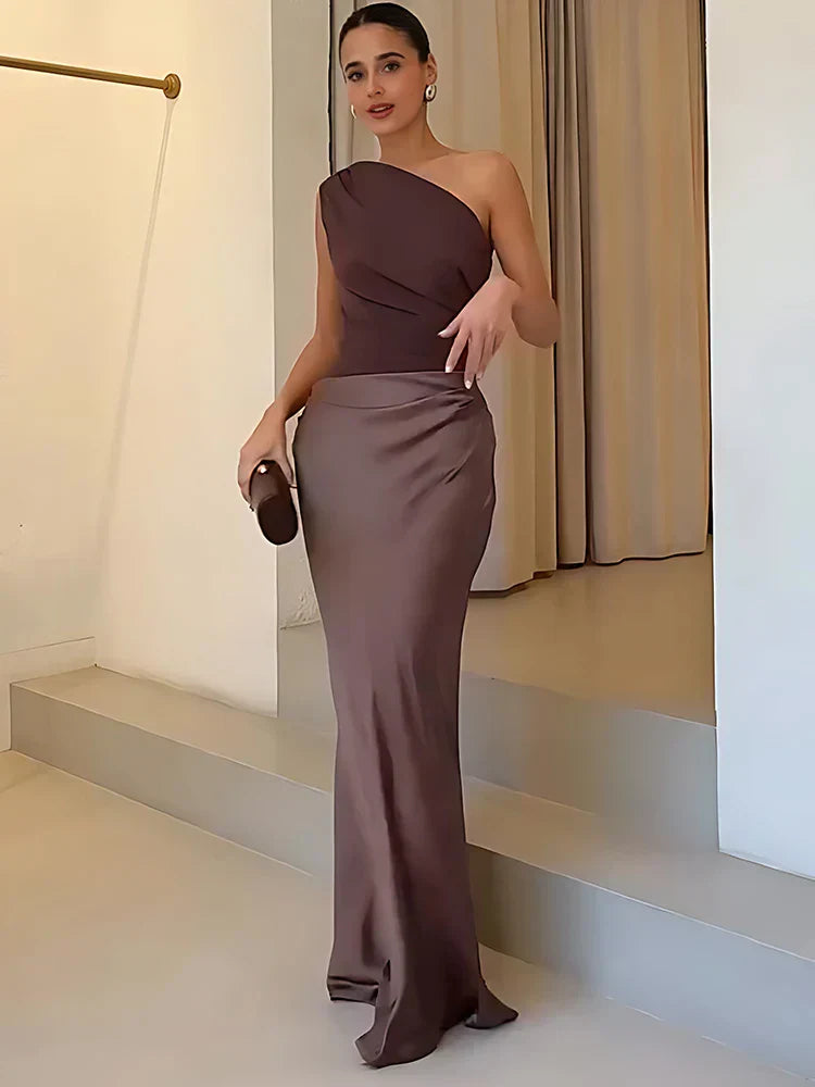 Amber | Satin One-Shoulder Dress
