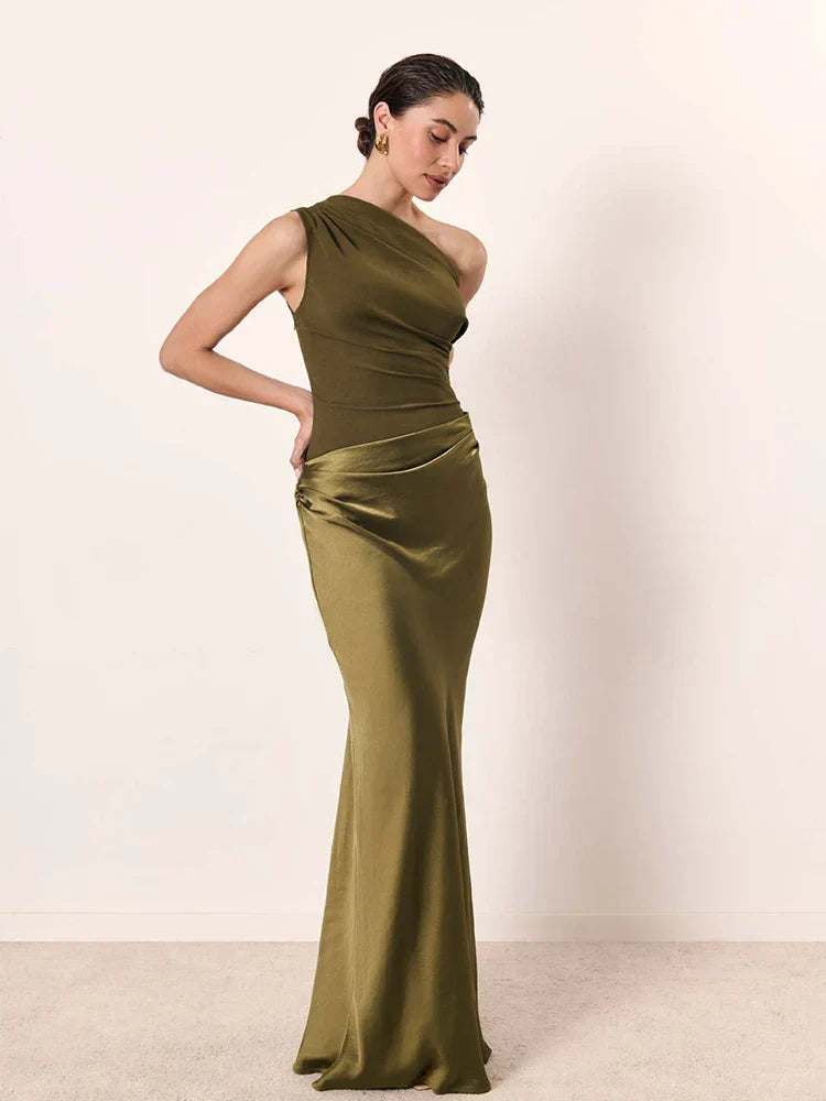 Amber | Satin One-Shoulder Dress