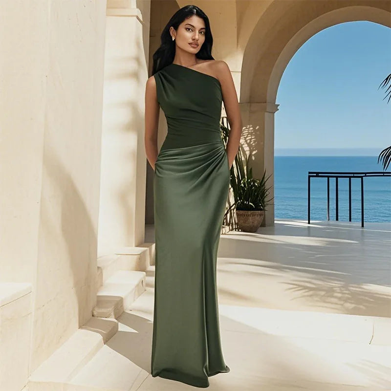 Amber | Satin One-Shoulder Dress