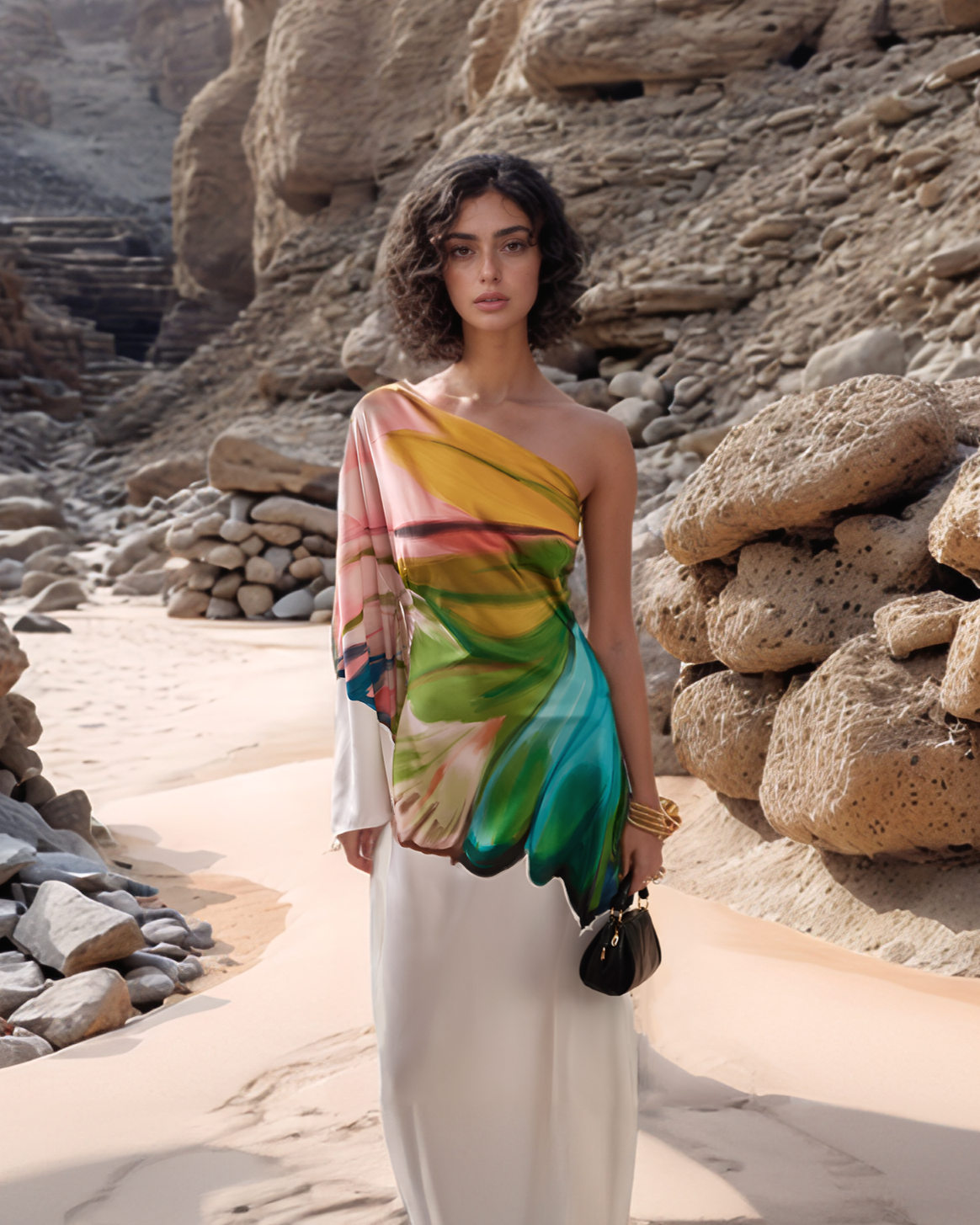 Florence | Hand-Painted Cream Dress