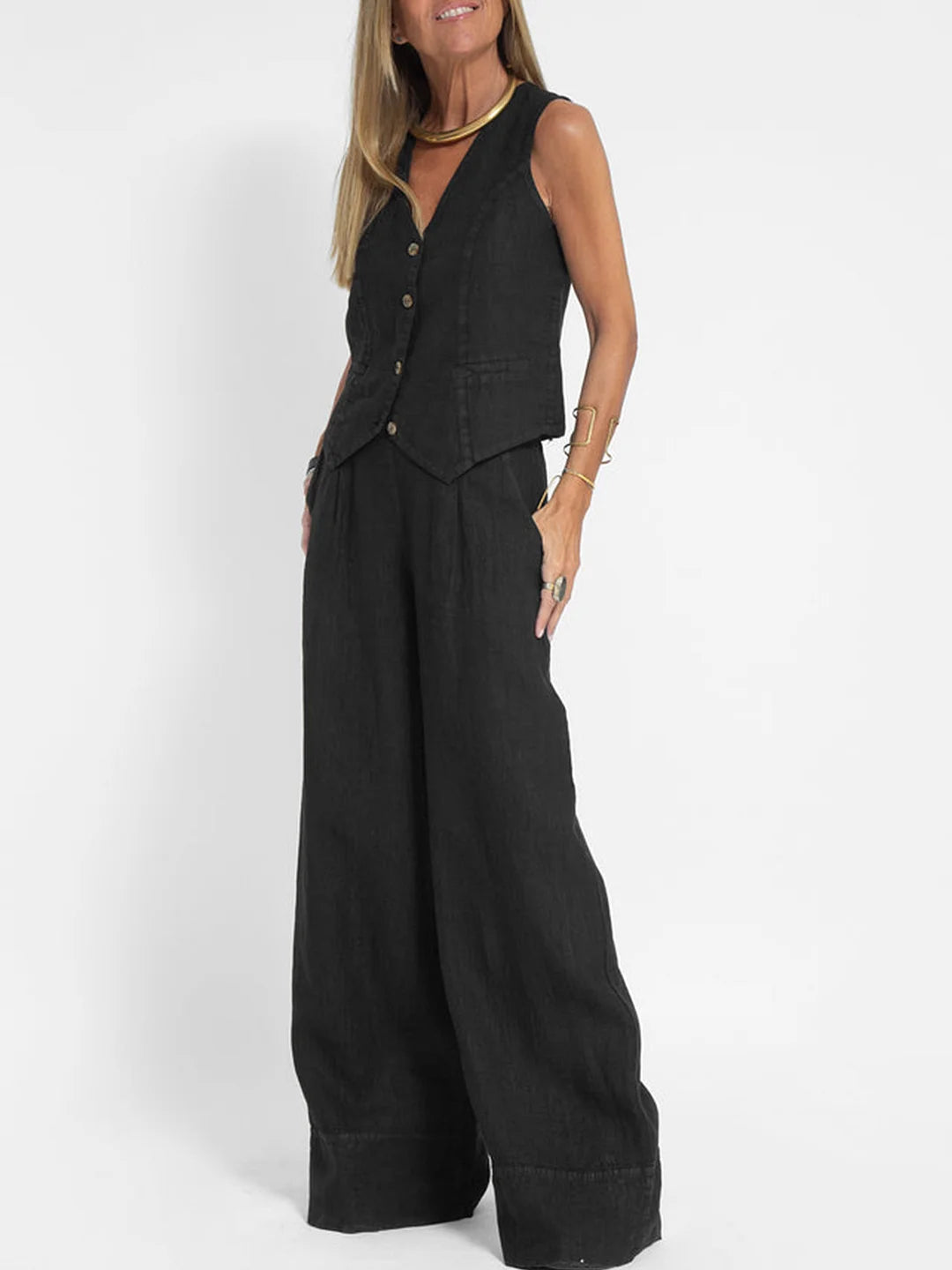 Aira | Chic Vest & Wide Pants