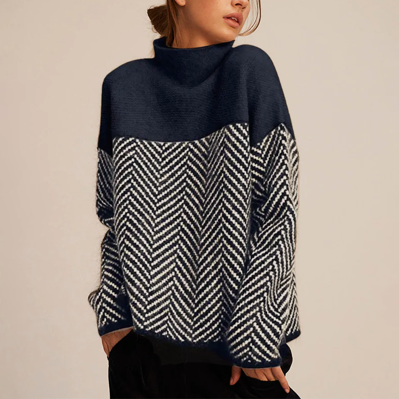 Nadia | Chevron Turtleneck Sweater