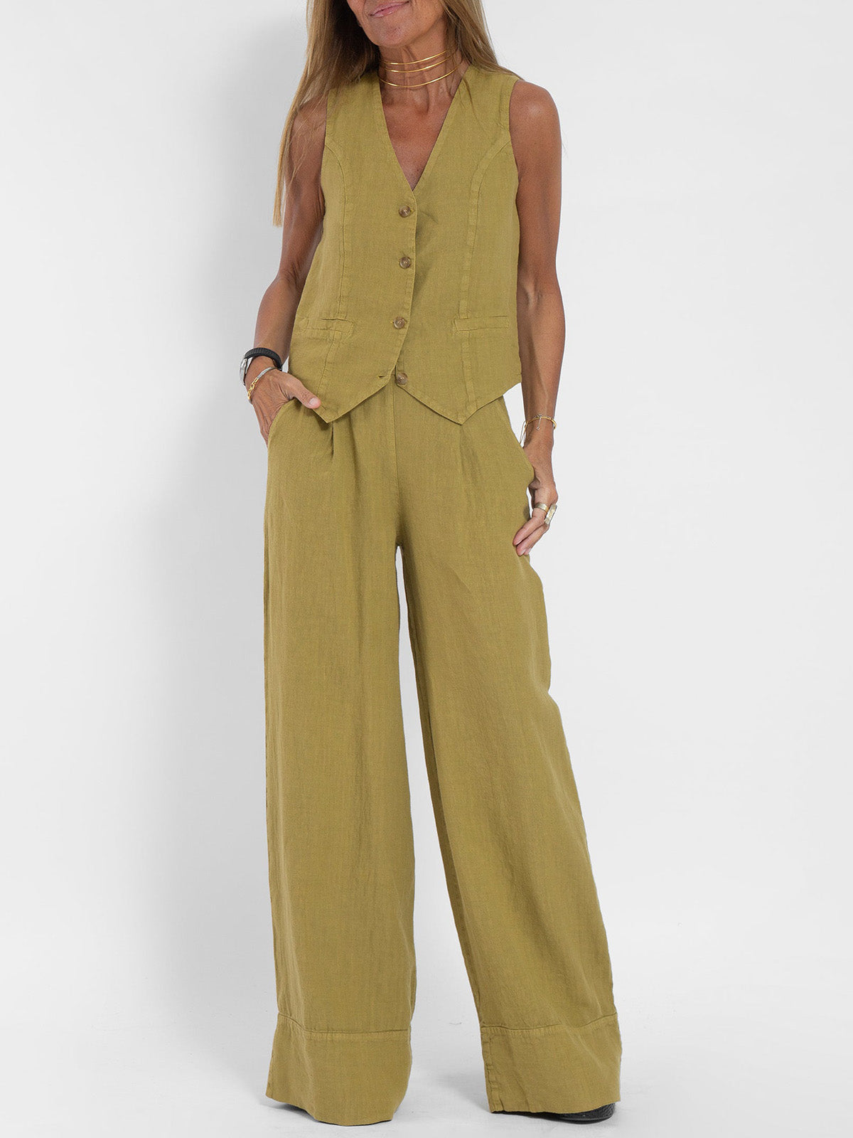 Aira | Chic Vest & Wide Pants