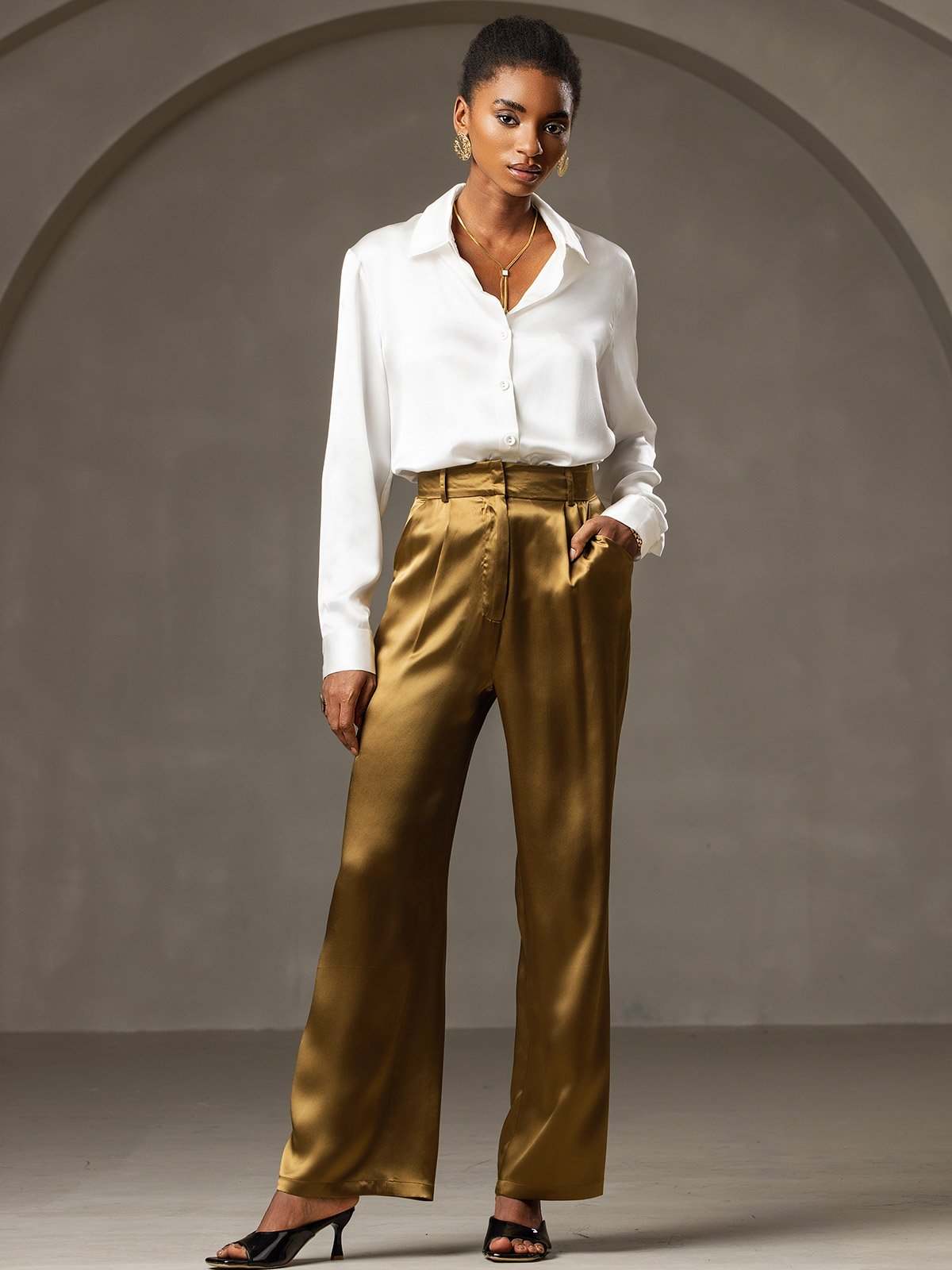 Sophia | Classic Silk Trousers