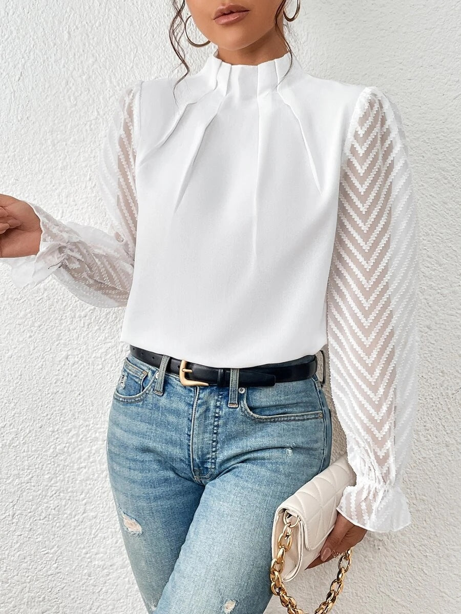 Nathalie | Elegant Pleated Top
